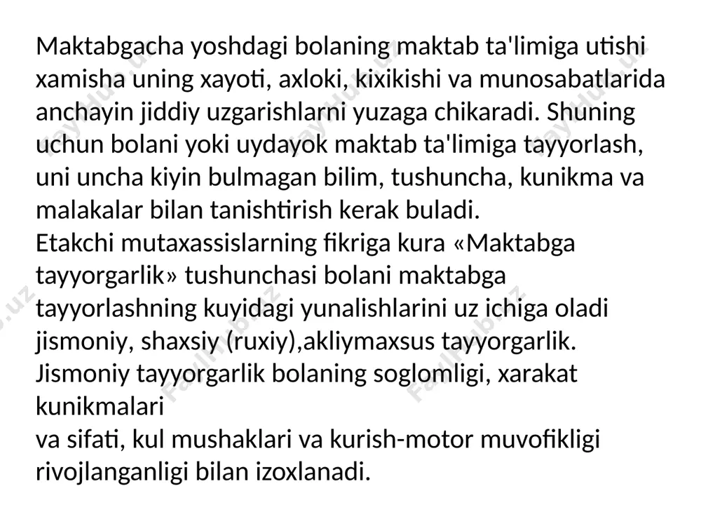 maktabda ta'lim olishga tayyorlik - Page 5