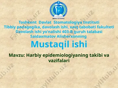harbiy epidemiologiya — PPTX