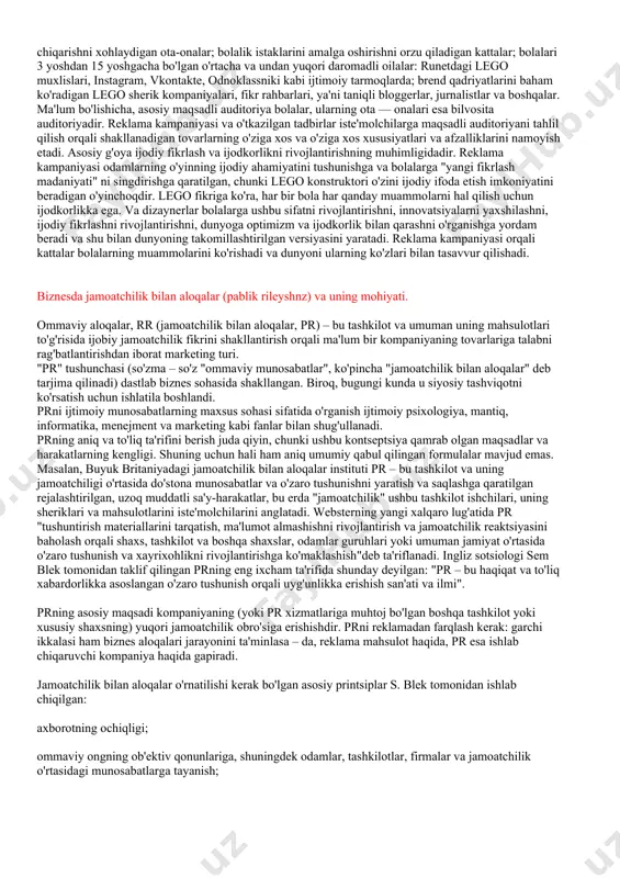 chilar to'g'risidagi ma'lumotlar kiradi. 2.raqobatchilar haqida ma'lumot. ba'zan u bozor ma'lumotlarining bir qismi sifatida qaraladi, lekin haqli ravishda alohida ko'rib chiqishga loyiqdir, chunki u bozor sharoitlari to'g'ridan-to'g'ri hisobga olinmasa ham, strategik qarorlarni qabul qilishga ta'sir qilishi mumkin. masalan, kompaniyalar ushbu manbalar uchun raqobatda ishtirok etish yoki mavjudlarini saqlab qolish uchun raqobatchilar xom ashyo va mutaxassislar manbalarini qaerdan topayotgani bilan qiziqishlari mumkin. ma'lumki, raqobatchilar haqida aniq ma'lumot olish qiyin va bu soha ba'zi kompaniyalarning sanoat josusligi kabi axloqsiz harakatlari tufayli katta e'tiborga sazovor bo'ldi. 3.makroiqtisodiy va geosiyosiy ma'lumotlar. ushbu turdagi ma'lumotlar kamdan-kam hollarda kompaniyalarga to'g'ridan-to'g'ri ta'sir qilsa-da, u uzoq muddatli strategiyani ishlab chiqishda hal qiluvchi rol o'ynashi mumkin. masalan, xitoydagi o'zgarishlar to'g'risidagi ma'lumotlar kompaniyalarga xitoy bozoriga kirish yoki chiqmaslik to'g'risida qaror qabul qilishga yordam berdi; xitoy bozoriga kirgan birinchi xorijiy kompaniyalar xitoydagi siyosiy va iqtisodiy o'zgarishlar to'g'risida eng yaxshi va ishonchli ma'lumot manbalariga ega bo'lganligi diqqatga sazovordir. 4.yetkazib beruvchilar haqida ma'lumot. …