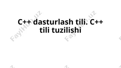c++ dasturlash tili. c++ tili tuzilishi — PPTX