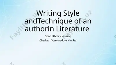 writing style and technique — PPTX