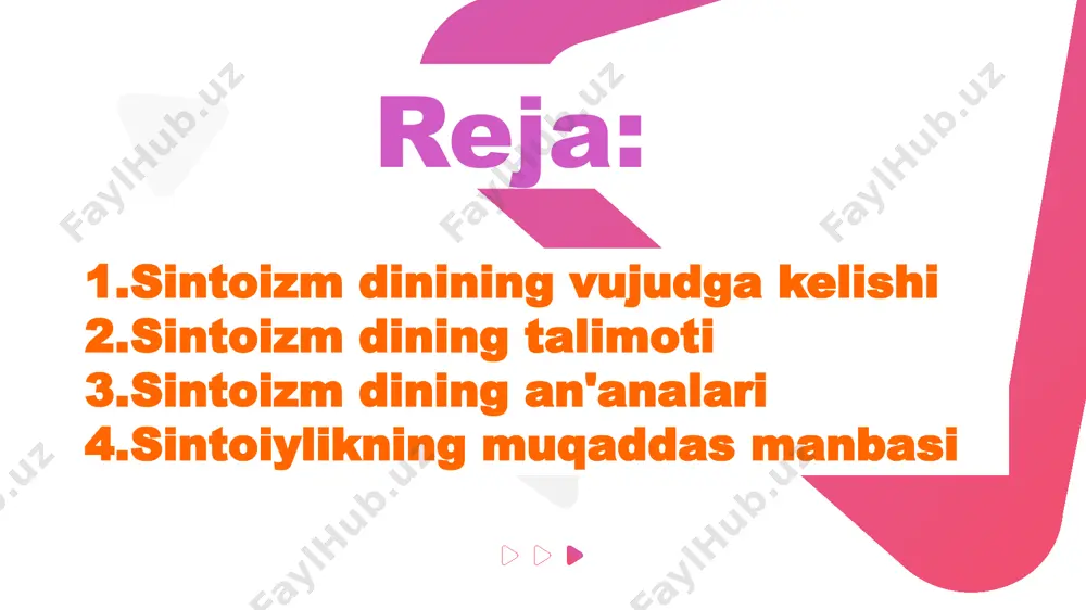 iga ishonadi. sintoiylikda oliy iloh tushunchasi mavjud emas. u ajdodlar ruhi va tabiatga sig‘inishga o‘rgatadi. sintoiylikda umumiy hayotiy rioya qilinishi lozim bo‘lgan qoidalardan boshqa diniy urf-odatlar yo‘q. unda bir umumiy maʼnaviy qoida mavjud bo‘lib, u ham bo‘lsa “umum qonunlariga rioya qilgan holda tabiat qoidalariga mos harakat qil”. yaponlar tasavvurida ular yaxshilik va yomonlik tushunchalarini tabiatan yaxshi bilganlar. sintoiylik haqidagi maʼlumotlar “kodziki” (qadimiy yozuvlar) va “nixongi” (yaponiya annallari) manbalarida uchraydi. get ready for - accelerate your sales sintoiylik ta’limotiga ko‘ra, azalda hukm surgan tartibsizlik oqibatida ilk bora takama–noxara (fazo) va akisusima (quruqlik, orol) hamda bir nechta ma’budlar juftliklari paydo bo‘lgan. ma’budlarning o‘zaro birlashuvi natijasida idzanaki (kimni taklif qiluvchi) va uning singlisi idzanami (nimani taklif qiluvchi) vujudga kelgan. idzanami samoviy ko‘prikdan ummon yuziga tushib, unda onnogoro (butun dunyoning o‘rta ustuni) orolini yaratgan. ular orolda jiblajibonni kuzatib, o‘zlarining jinsiy mansubligi va uning mohiyatini anglab yetishgan. dastlabki yaqinlik vaqtida xato qilishgani bois ulardan qaddini …