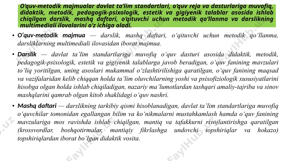 arta o‘tkaziladi va o‘qish uchun ajratilgan 17 soatdan foydalaniladi. 4- sinfda o’quvchilar kichik hajmdagi 10-12 ta she’rni yoddan aytib bera oladi. 4- sinfda o’quvchilar ixcham matn asosida yaratilgan audiomatn, videotasvirlarni tinglab tushuna oladi,ertak, topishmoq, maqol, tez aytish, rivoyat, hikoyat, masal, xalq qo‘shiqlari, hikoya, she’rlarni o‘qib tushunadi va mazmunini qayta so‘zlab beradilar. boshlang’ich sinflarda matematika faniga oid kompetensiyalar quyidagilar: 1.matematika mazmuniga oid umumiy kompetensiya: -o‘rganilgan matematik tushunchalarni qabul qila oladi, tegishli misollar keltira oladi va va hokozalar 2.kognitiv kompetensiya (shaxsning mustaqil ijodiy fikrlash kompetensiyasi): -o‘z fikrini ifodalay oladi, boshqalar fikrini tinglab, tushuna oladi; -amaliy vaziyatlarda o‘rganilgan matematik tushunchalar va algoritmlarni qo‘llay oladi. 1- sinfda o’quvchilar 0 dan 100 gacha bo‘lgan sonlarni o‘qiydi, yozadi to‘g‘ri va teskari tartibda sanay oladi hamda 0 dan 100 gacha bo‘lgan sonlarni taqqoslaydi, tartibga sola oladi. 1-sinfda o’quvchilar 2 arifmetik amalli (qavssiz) sonli ifodaning qiymatini hisoblaydi,o‘lchamlari ma’lum bo‘lgan yassi geometrik figuralarni (kesma, to‘g‘ri to‘rtburchak, kvadrat) chizg‘ichdan foydalanib …