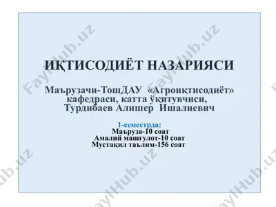 iqtisodiyot nazariyasi — PPTX