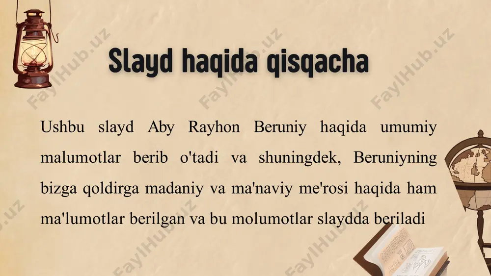 beruniy iroqiylar xonadoniga mansub edi va oʻsha paytda xorazmdagi hukmron afrigʻiylarga xayrixoh edi, 995-yil katni, xorazmning ikkinchi poytaxti, gurganj (urganch)ning amiri maʼmun ibn muhammad bosib oladi va afrigʻiylar sulolasini taxtdan agʻdardi va natijada beruniy vatanini tashlab buxoroga ketdi. u yerda u ibn sino bilan yozishmalar olib borgan va bu ikki olim oʻrtasida fikr almashilgan. 998-yil beruniy jurjonga keldi. u jurjonda 1004-yilgacha yashaydi. oʻzining oʻn beshga yaqin asarini shu yerda yaratdi. jumladan, olimning „ǫadimgi xalqlardan qolgan yodgorliklar“ asari 1000-yil atrofida shu yerda yozilgan. 1004-yilning bahorida beruniy xorazmga qaytdi. bu vaqtda xorazmning poytaxti urganj edi. urganjda u oy tutilishini kuzatdi. saroyda al-masihiy, tabib al-hammar, ibn iroq va boshqalar ishlar edilar. urganjda beruniy matematika, astronomiya bilan bir qatorda fizika va mineralogiyaning baʼzi masalalari bilan shugʻullandi. minerallarni aniqlash, ularni tizimga solishda solishtirma ogʻirliklardan foydalanish gʻoyasi ham mana shu yerda tugʻildi. 1017-yilning yozida turkiy podsho mahmud gʻaznaviyning buyrugʻiga koʻra beruniy asir sifatida gʻaznaga olib ketildi. …