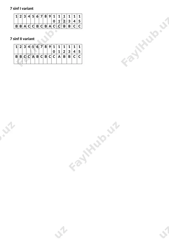 7-sinflar uchun test (i variant) - Page 4