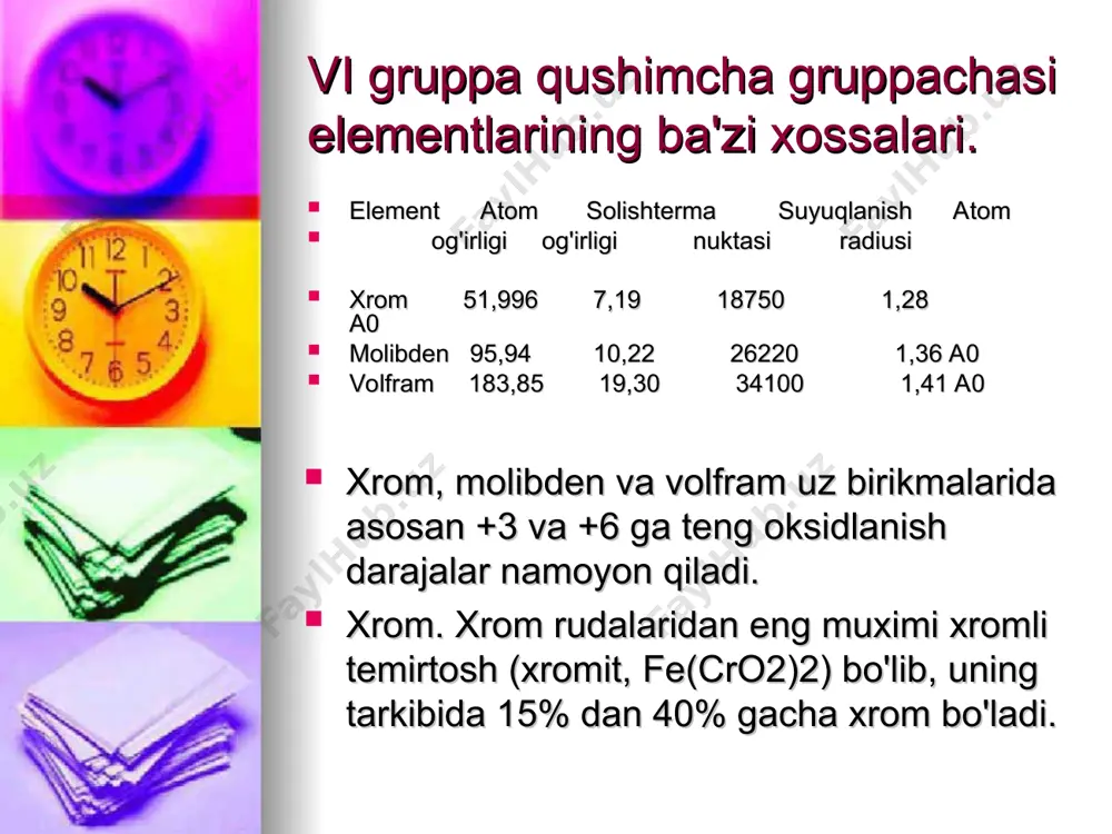 vi guruxning d-elementlari - Page 4