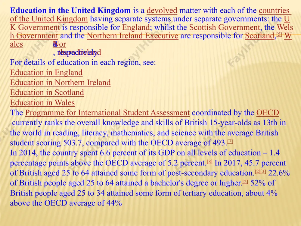 n be educated at nursery if parents wish though there is only limited government funding for such places.[13] further education is non-compulsory, and covers non-advanced education which can be taken at further (including tertiary) education colleges and higher education institutions (heis). the fifth stage, higher education, is study beyond a levels or btecs (and their equivalent) which, for most full-time students, takes place in universities and other higher education institutions and colleges. the national curriculum (nc), established in 1988, provides a framework for education in england and wales between the ages of 5 and 18. though the national curriculum is compulsory, some private schools, academies, free schools and home educators design their own curricula.[14] in scotland the nearest equivalent is the curriculum for excellence programme, and in northern ireland there is something known as the common curriculum.[13] the scottish qualifications the national 4/5s, highers and advanced teachers highers are highly …
