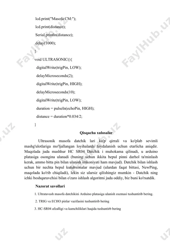 hc-sr04 ultratovushli masofa datchigi - Page 4