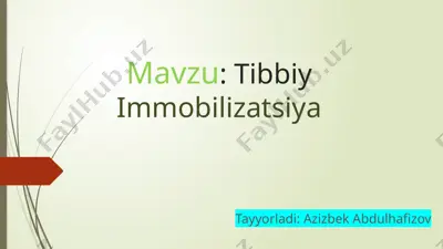 tibbiy immobilizatsiya — PPTX