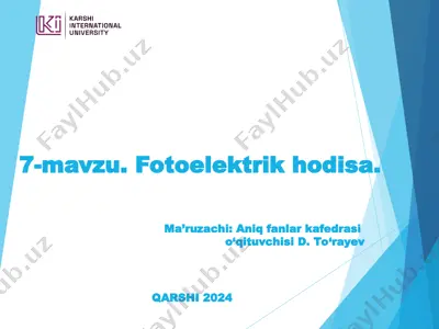 fotoelektrik hodisa — PPT