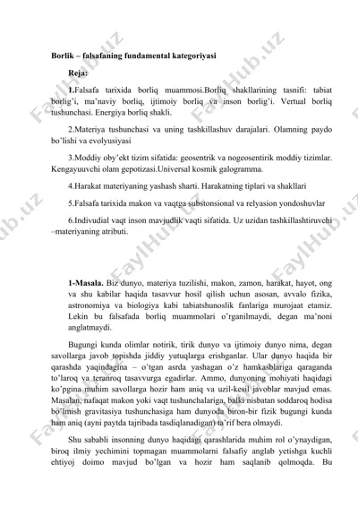 falsafa tarixi — DOCX