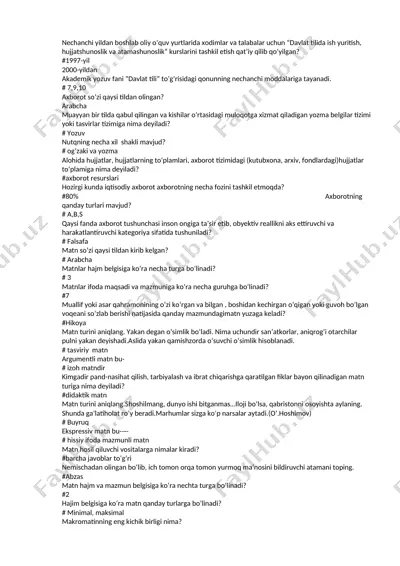 davlat tilida ish yuritish, hujjatshunoslik va atamashunoslik kurslari — DOCX