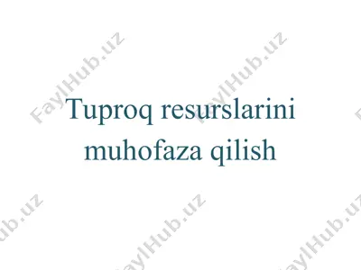 tuproq resurslarini muhofaza qilish 2 — PPT