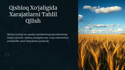 qishloq xoʻjaligida xarajatlarni tahlil qilish — PPTX