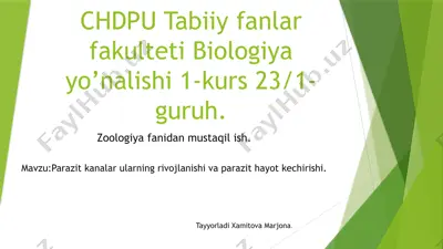 o’rgimchaksimonlar sinfiga umumiy tavsif — PPTX