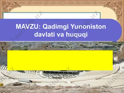 qadimgi yunoniston davlati va huquqi — PPTX