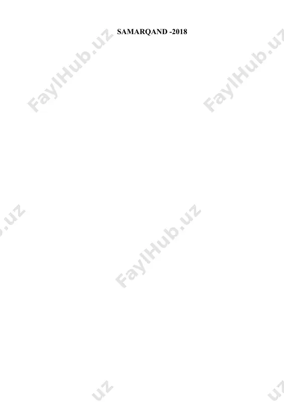 atida bo’lg’usi pedagoglar tomonidan o’zlashtirilishi ularning professional mahoratlarini o’stirish, mustaqil oilaviy hayotga tayyor bo’lishlari va fuqarolik jamiyatining yoshlarini oilani muqaddas bilishga o’rgatish orqali ularni ma’naviy qadriyatlarga hurmat ruhida tarbiyalashga yordam beradi. tuzuvchilar: m.sulaymonov «psixologiya» kafedrasi katta o’qituvchisi murodov k.f.-“psixologiya” kafedrasi asistenti. taqrizchi: dots.m.salaxutdinova. psixologiya kafedrasining 2018 yil 28 avgustdagi yig’ilishining № 1 bayonnomasi bilan tavsiya etilgan. kafedra mudiri: dots. salaxutdinova m.i. “psixologiya va ijtimoiy fanlar” fakulteti o’quv-uslubiy kengashining 2018 yil 29 avgustdagi № 1 bayonnomasi bilan ma’qullangan. fakultet ilmiy kengashi raisi: dots. r.mirzayev «kelishildi» o’quv uslubiy boshqarma boshlig’i: dots. a.xolxo’jayev o‘zbekiston respublikasi oliy va o‘rta maxsus ta’lim vazirligi samarqand davlat universiteti ma’lumotnoma sulaymonov muxtasam vaydullayevich 2011 yil 1 noyabrdan: samarqand davlat universitetining «psixologiya» kafedrasi katta o’qituvchisi tug’ilgan yili: tug’ilgan joyi: 15.10.1963 samarqand viloyati, payariq tumani millati: partiyaviyligi: o’zbek yo’q ma’lumoti: tamomlagan: oliy 1984 y. samarqand davlat pedagogika instituti (kunduzgi) 2007 samdu qoshidagi mintaqaviy malaka oshirish va qayta tayyorlash markazi ma’lumoti …