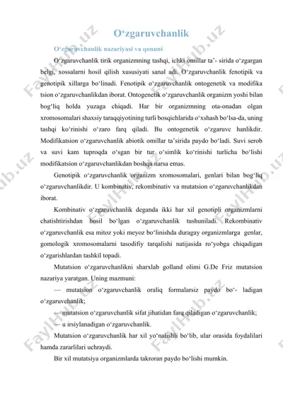 o‘zgaruvchanlik — DOCX