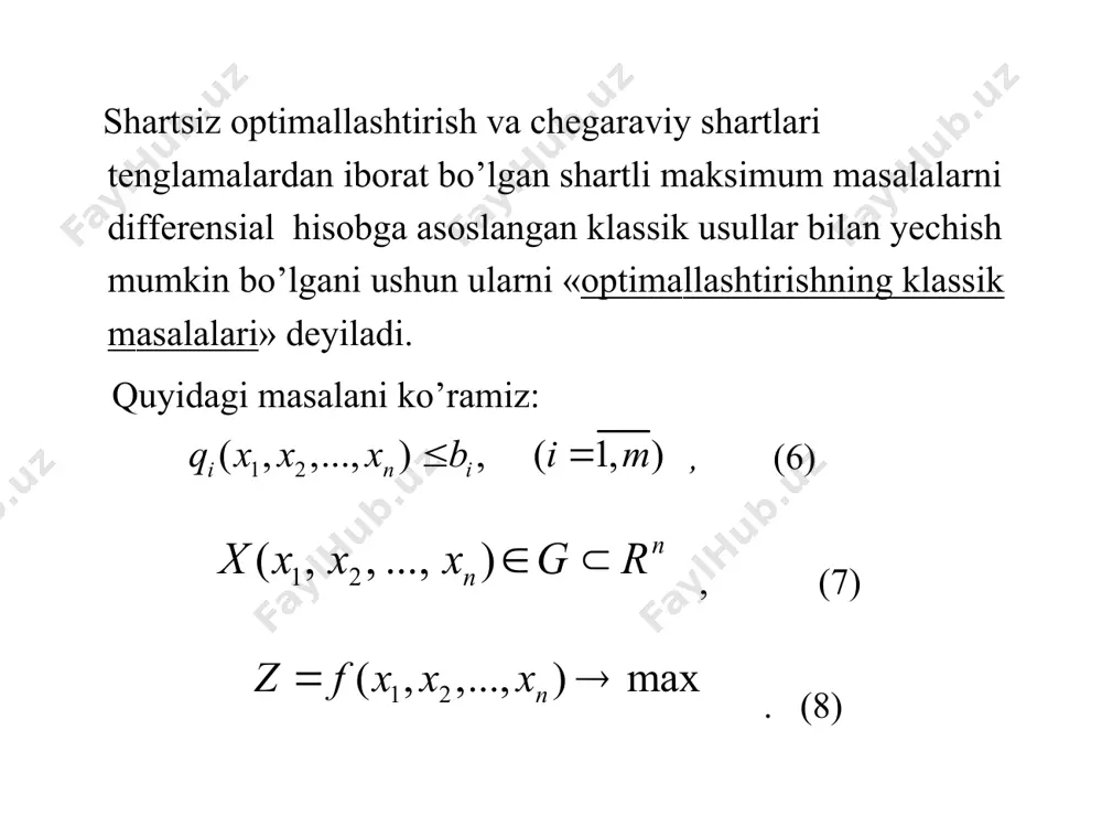 1)1, 3,5, 0,0, xx xx xx -£ ì ï +³ í ï ³³ î 12 12 12 12 12 22 1212 2, 2, 6, 32, 0,0, (,)25(2)(2)max. xx xx xx xx xx zfxxxx +³ ì ï -£- ï ï +³ í ï -£ ï ³³ ï î ==-+-® a b d c 12 (,,...,) n fxxxconst = const 12 12 1 2 1 2 22 1212 4, 5, 7, 6, 0, 0, (,)max(min). xx xx x x x x zfxxxx £ ì ï +³ ï ï £ ï í £ ï ï ³ ï ³ ï î ==+® abdc pqkl (1,4) d (1,4) p min 17 z = 2 ,6 3 c æö ç÷ èø 4 7, 7 q æö ç÷ èø z 416 ()36,()49 949 zczq == max 16 49 49 z = a c d p l q k