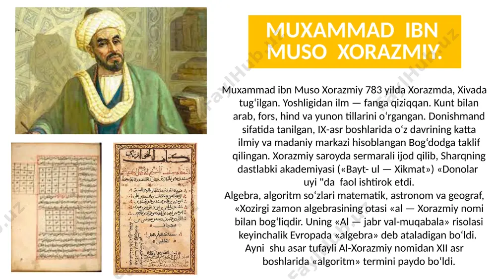sharq matematik olimlarining asarlarida arifmetikaning rivojlanishi - Page 5