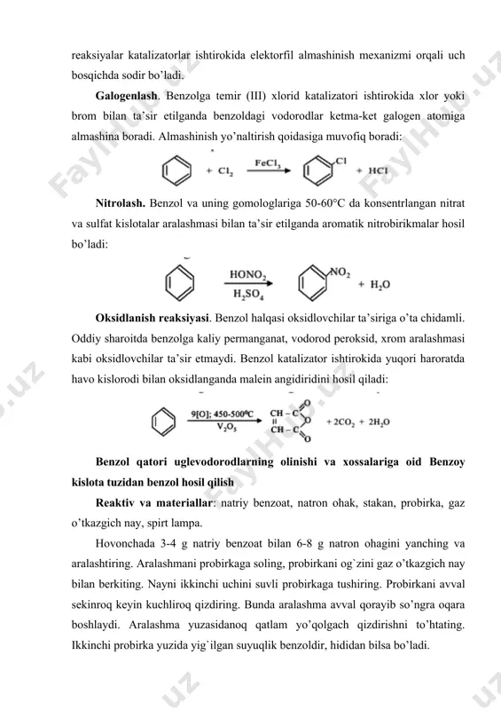 yog`larning xususiyatlari va olinishi. benzol qatori uglevodorodlarning xususiyatlari - Page 5
