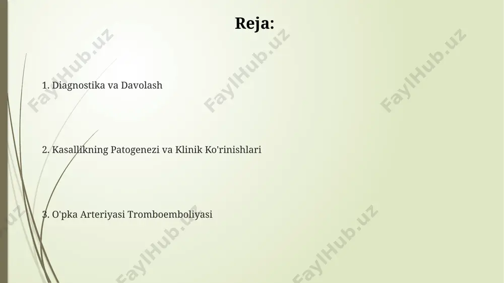 uzatuvlar bilan tasdiqlangan. uzun muddatli samolyotda uchish (8 soatdan ortiq), qon quyqalari hosil bo'lish xavfini oshiradi va o'pka emboliyasi xavfini 4 barobarga ko'paytirishi mumkin, bu parij va nyu-york o'rtasidagi reyslarga misollar keltirish mumkin. asoratlar to'satdan nafas qisishi, ko'krak qafasi og'rig'i va tez yurak urishi kabi alomatlar namoyon bo'lganda, bemorlarning 80% dan ortig'i toshkentdagi shoshilinch tibbiy yordam xizmatlariga murojaat qiladilar. o'pka emboliyasi bo'yicha 2023-yilgi jahon sog'liqni saqlash tashkiloti ma'lumotlariga ko'ra, o'zbekistonda yiliga 5000 dan ortiq o'pka emboliyasi holati qayd etiladi, bu esa yuqori o'lim darajasiga olib keladi. o'pka emboliyasini davolashda trombolitik terapiya samaradorligi 95% ga etadi, lekin bu terapiya faqat kasalxonaning intensiv terapiya bo'limlarida amalga oshiriladi, va bemorlarning 15 foizi qon ivishining buzilishi bilan bog'liq asoratlardan aziyat chekadi. prognoz tezkor va samarali davolanish o'lim xavfini sezilarli darajada kamaytiradi; masalan, trombolitika terapiyasini o'z vaqtida qo'llash, germaniyada o'tkazilgan tadqiqotlarga ko'ra, o'lim xavfini 15% ga pasaytirishi mumkin. o'pka emboliyasi bilan kasallangan bemorlarning 30% gacha …