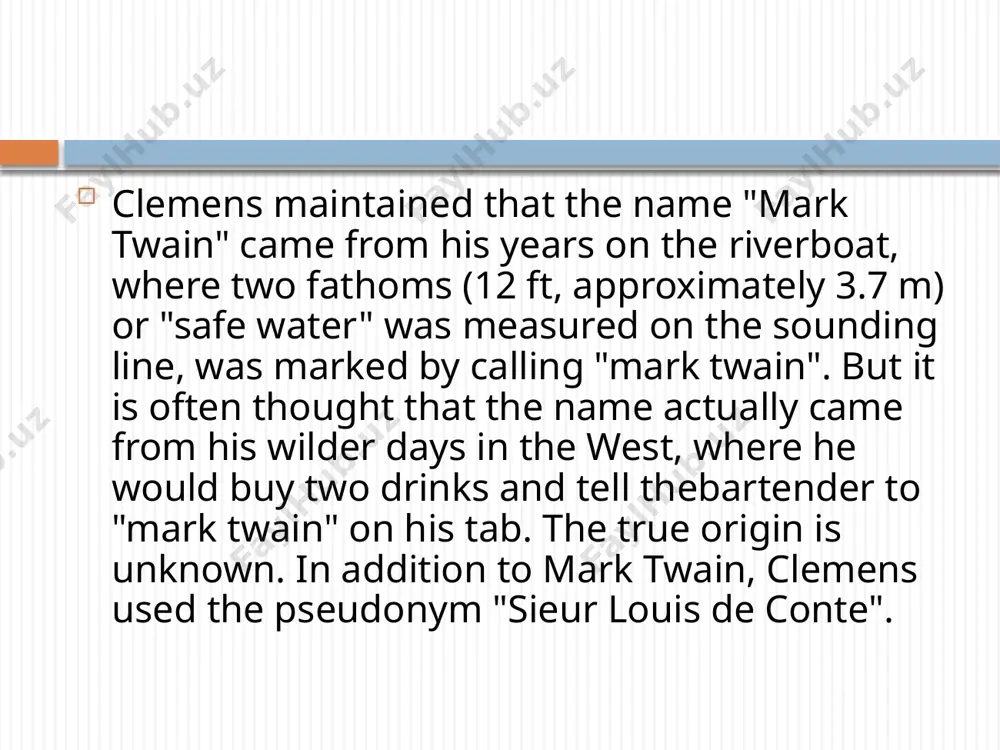 life on the mississippi after a brief stint with a local militia (an experience he recounted in his short story, "the private history of a campaign that failed" in 1885), he escaped further contact with the war by going west in july of 1861 with orion, who had been appointed secretary to the territorial governor of nevada. the two traveled for two weeks across the plains by stagecoach to the silver-mining town of virginia city, nevada. ernest miller hemingway ernest miller hemingway (july 21, 1899 – july 2, 1961) was an american author and journalist. his economical and understated style had a strong influence on 20th-century fiction, while his life of adventure and his public image influenced later generations. hemingway produced most of his work between the mid-1920s and the mid-1950s, and won the nobel prize in literature in 1954. he published seven novels, six short story collections and two …