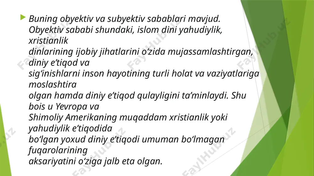 slardagi da'vat, pand-nasihatlarning hozirgi zamon bilan hamohang bo'lgani, ayniqsa mamlakatimizdagi turli millatlar orasida noxush voqealar yuz berib turgan davr taqozosiga muvofiq keladigan odamlarni do'stliq hamkorlikka chaqiriqlardir. hadislardan parcha hadislarning birida «salomlashib yuringlar, odamlarga taom yediringlar… uzaro birodar bo'linglar» deyilgan. ularning yana birida, «mo'minlar uzaro do'stlashishda, rahm-shafqatda va mehru-oqibatda go'yoki bir tananing a'zolaridir. uning biror a'zosi og'risa, unga qo'shilib qolgan a'zolari ham bedorlik va og'riq bilan alam chekadi». hadislarda xayriya, ya’ni saxovat, muruvvat, shafqat, hadya, xayru sadaqa kabi masalalarga juda ko’p o’rin va e’tibor berilgan. ularning birida «sadaqa va xayru ehson qtltsh yuli bilan rizqu nasibalaringizga baraka tilanglar», deyilsa, ikkinchisida, «tangri g’am-tashvishli odamlarga yordam beradiganlarni do’st tutadi» deb ta’kidlanadi; uchinchisida «ochlarga ovqat bering, bemorlarni borib ko’ring va hojatmandning hojatini chiqaring» deyiladi. yana birida «bir-biringizga ehson qilinglar, chunki ehson muhabbatni oshiradi va dildagi g’amliklarni yo’qotadi», degan da’vatlar, hikmatlar olg’a suriladi. shuni e’tirof etishimiz kerakki, dingina emas, balki ilm-fanning birgina o’ziyoq insonni yuksak …
