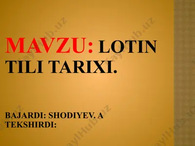 lotin tili tarixi — PPTX