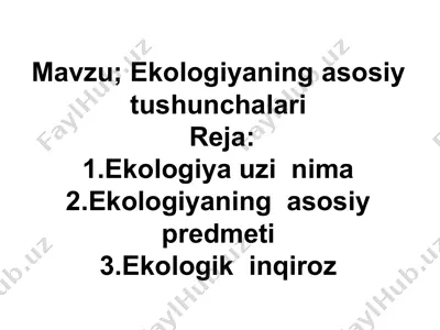 ekologiya asoslari — PPT