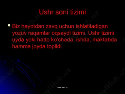 ushr soni tizimi — PPT