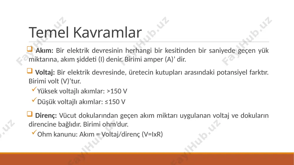 ekansı kas stimülasyonu için önemlidir. kas kontraksiyonunun tipini ve üretilen kuvveti etkiler. 1 hz: seyirme şeklinde kontraksiyon 20 hz: kısmi tetanik kontraksiyon 20-50 hz: tetanik kontraksiyon düzgün bir kontraksiyon elde etmek için genellikle 30-40 hz tercih edilir. frekans kas lifi tiplerine göre farklılık gösterir. kas lifi tipine göre kasılma frekansı yorumu yapalım… galvanik akımın modifiye şekilleri düz galvanik akım modifiye edilerek; kesikli galvanik akım: rektangüler (dikdörtgen-kare dalga) kesikli galvani trapezoid (üçgen) dalga kesikli galvani surge’lü galvanik akım: surge, dakikadaki atımların şiddetinin sistematik bir şekilde artıp azalmasıdır. atım şekline göre akımlar monofazik akımlar: akım tek yönde ilerler. bir atımda sadece bir faz vardır. monofazik atımlarda faz süresi atım süresi ile aynıdır. bifazik akımlar: akım iki yönde ilerler. birbirine zıt yönde olan iki faz içerir. i̇ki fazın sürelerinin toplamından meydana gelir, geçiş süresi olarak da ifade edilir. atım şekline göre akımlar polifazik akımlar: tek bir atımda 3 veya daha fazla faz vardır. …