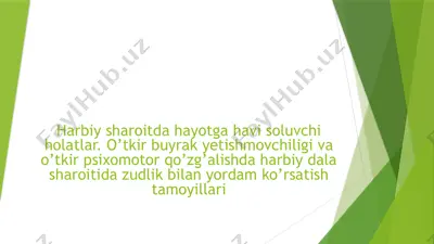 harbiysharoitdagi buyrak yetishmovchiligi va psixomotor qo’zg’alish — PPTX
