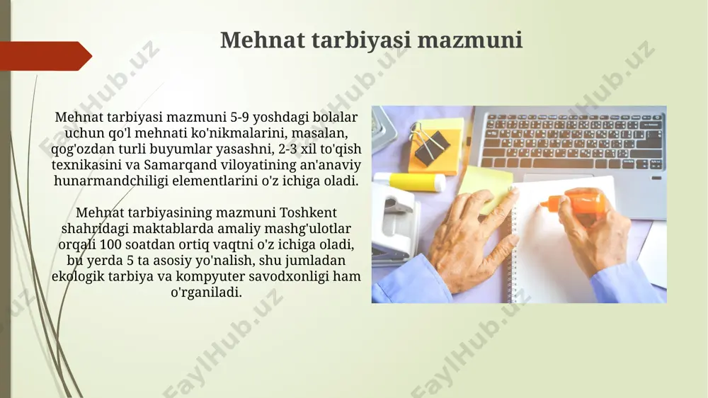 mehnat tarbiyasining mazmuni va metodlari - Page 5