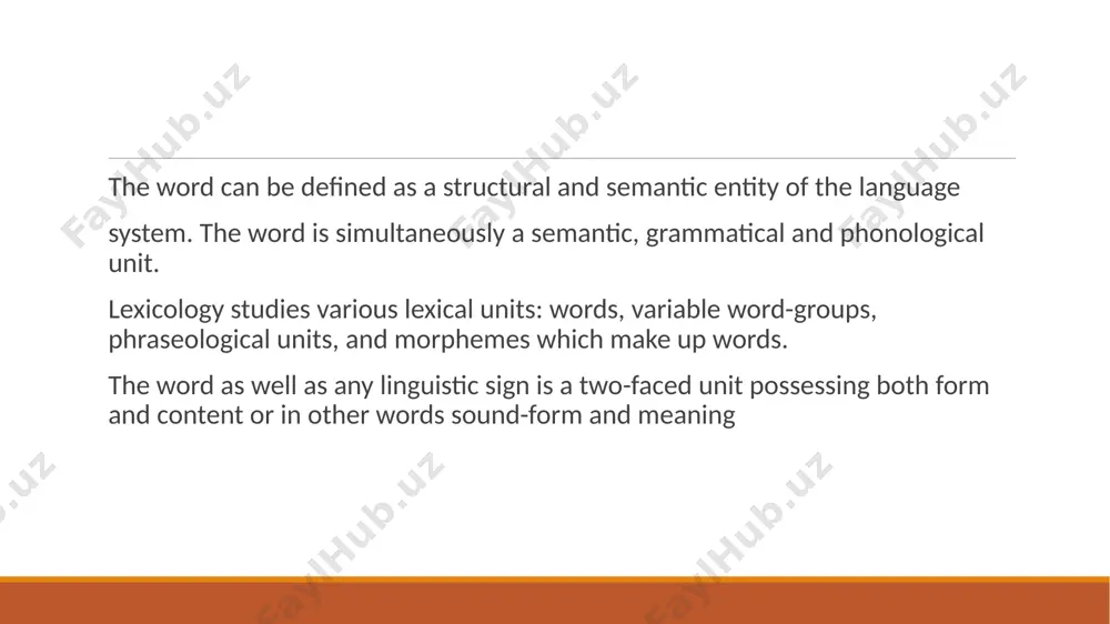guage. it works out basic notions and methods of vocabulary study. within the frames of general lexicology many notions, such as the notion of the word, the notion of the meaning, the notion of the context, the notion of system relations are investigated. special lexicology is the lexicology of a particular language (english, russian, german, french, etc.). it describes words and vocabulary of one particular language. every special lexicology is based on the principles of general lexicology diachronic/ synchronic lexicology special lexicology is further subdivided into diachronic/historical and synchronic/descriptive. historical lexicology deals with the evolution of any vocabulary, the origin of words, their change and development. the subject matter of descriptive lexicology is the vocabulary of a particular language at a given stage of its development. it studies mainly the structure and specific functions of words. there are different aspects or branches of lexicology. any language is the unity of …