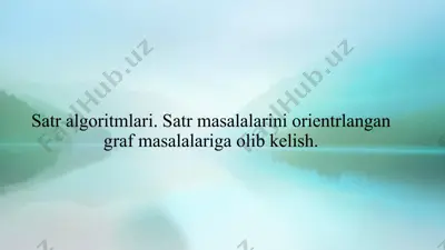 satr algoritmlari — PPTX