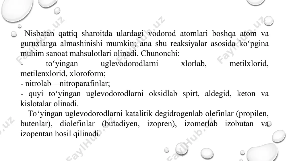 1.2. parafinlar, olefinlar asosida olinadigan dori preparatlari. taqdimot 12 bet. - Page 5