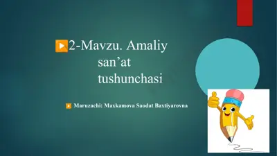 amaliy san’at tushunchasi — PPTX