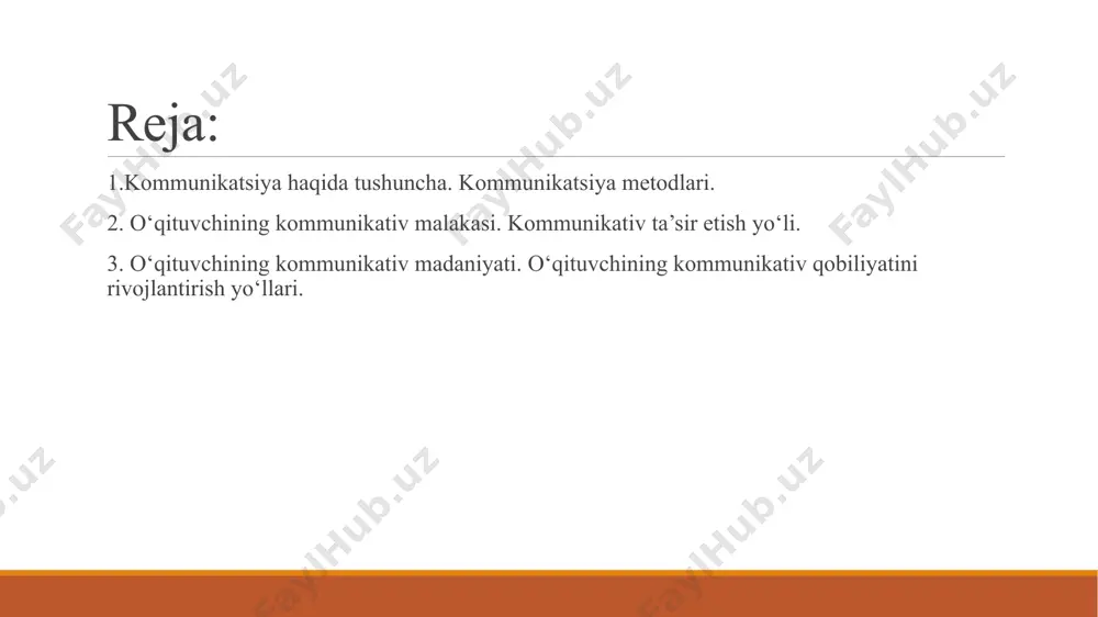 ikr almashish omillari bilan bevosita bog'liq bo’lgan kommunikativ qobiliyatning quyidagi yo'nalishlari mavjud:- -o'quvchilarni ishontirish; - o‘quvchilar ongiga ta’sir etish; - o'zgalarga taqlid qilish. o'quvchilarni ishontirish tarbiyalanuvchining ongiga qaratilgan bo'lib, o'qituvchi fikr-mulohazalarini ta’sirchan nutq orqali o’quvchining bilimlar tizimiga, dunyoqarashiga, xulq-atvoriga, xatti-harakatiga ta ’sir etadi va uni qisman о 'zgartiradi. ishontirish о ‘qituvchining kasb faoliyatiga taalluqli bo'lgan murakkab faoliyatida asosiy ta’sir ko'rsatish vositasi bo'lib, ta’lim -tarbiya jarayonida ishlatiladigan usullardan biri hisoblanadi. o'quvchi ongiga ta’sir ko'rsatish bilan bog’liq bo'lgan ishontirish usuli o‘qituvchidan bahs, munozara asosida dalillar keltirishni, isbot va mantiqqa tayanishni talab qiladi. ayniqsa, o‘qituvchi bilan o‘quvchilar orasida o'rganilayotgan mavzuga taalluqli muqobillik mavjud bo'lganda, tanqid va fikrlar kurashiga tayanilganda samarali bo'ladi. o'quvchilar ongiga ta’sir o'zaro fikr almashish jarayonida shakllanadigan murakkab psixologik xususiyat bo'lib, o'qituvchi kommunikativ qobiliyatining universal omili hisoblanadi. о'qituvchilarning o'zaro suhbati va faoliyati jarayonida tarbiyalanuvchi ongiga ta’sir etishning o'ziga xos xususiyati shundan iboratki, u o'quvchilarning psixikasi va xulq-atvoriga sezilarsiz ravishda ta’sir ko'rsatadi. …