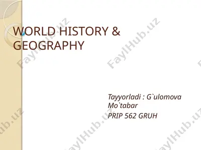 world history & geography — PPTX