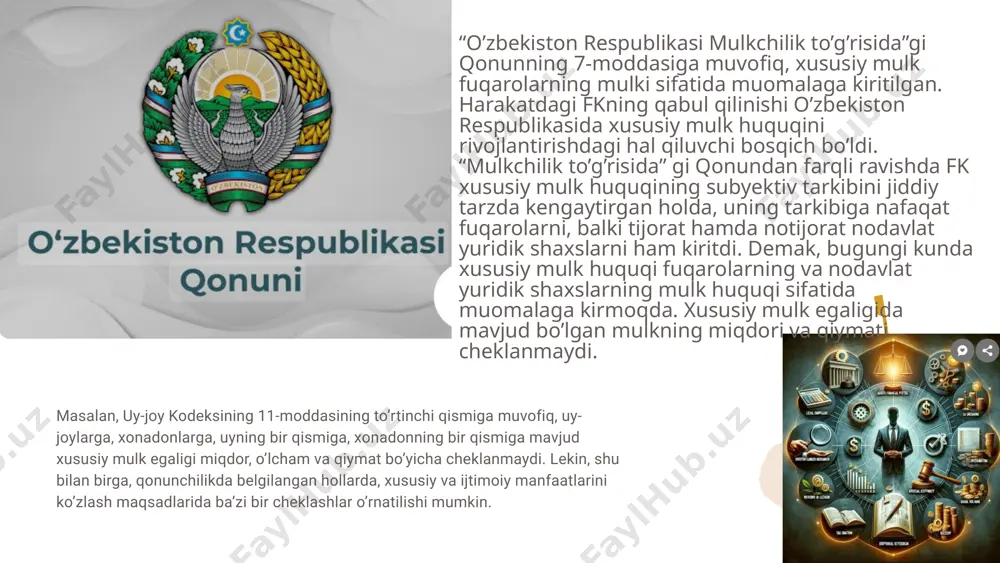 xususiy mulk huquqining tushunchasi - Page 5