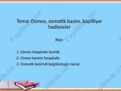 osmos, osmotik basim, kapilliyar hadiyseler — PPTX