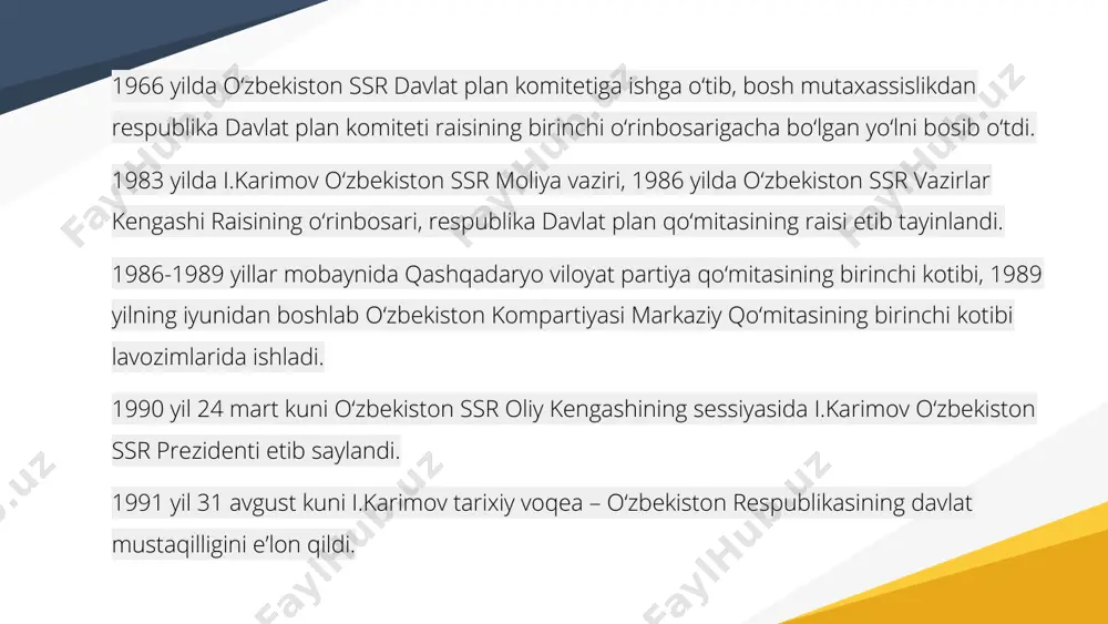 islom abdug‘aniyevich karimovning hayoti, faoliyati va xizmatlari - Page 3
