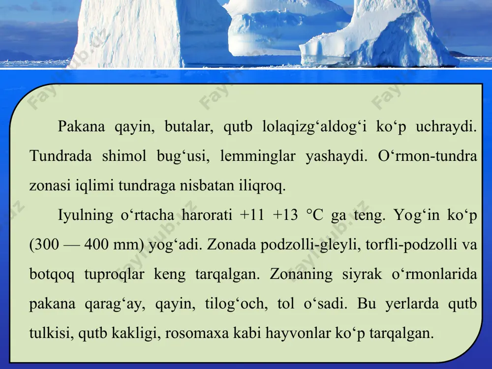 sovuq va mo‘tadil iqlim mintaqalaridagi tabiat zonalari (yevrosio) 6-sinf - Page 5