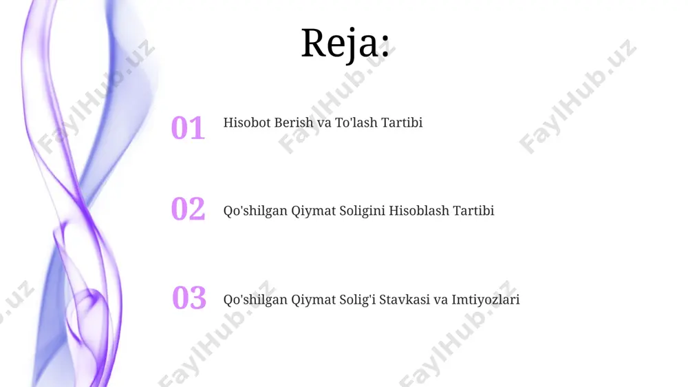 lektron raqamli imzo sertifikatiga ega boʻlishlari va 15-moddadagi talablarga rioya qilishlari shart. qqs to'lash usullari qqs hisob-kitobida 2023-yil 1-yanvardan kuchga kirgan yangi 15% stavka toshkent shahri va viloyatlaridagi kichik biznes sub’ektlariga nisbatan qo‘llaniladi, ammo ba’zi mahsulotlar bundan mustasno. qqsni hisoblashda, ayrim xizmatlar, masalan, tibbiy xizmatlar, 0% stavka bilan hisoblanadi, bu esa samarqand viloyatida ham amal qiladi. elektron hisob-faktura elektron hisob-fakturaning shakllanishi va yuborilish jarayonida, toshkent shahri hududida joylashgan korxonalar uchun oʻrtacha 100 dan ortiq turdagi tovarlar va xizmatlarni aks ettirish mumkin. elektron hisob-fakturada 2023-yil 1-yanvardan boshlab oʻzbekiston boʻylab qoʻshimcha qiymat soligʻi (qvsh) stavkasi 15% ga teng boʻlgan mahsulotlar uchun toʻlovlarni hisoblash tartibi avtomatlashtirilgan. qo'shilgan qiymat soligining mohiyati qo'shilgan qiymat solig'i (qqs) o'zbekistonda 15% stavka bilan qo'llaniladi va tovarlar va xizmatlarning yakuniy iste'molchiga yetkazilishi jarayonida to'lanadi, masalan, toshkent shahridagi do'kondan sotib olingan mahsulot uchun. qqs tizimi korxonalarga soliq kreditini qo'llash imkoniyatini beradi, ya'ni tovarlarni sotib olishda to'langan qqsni sotilgan tovarlar bo'yicha …