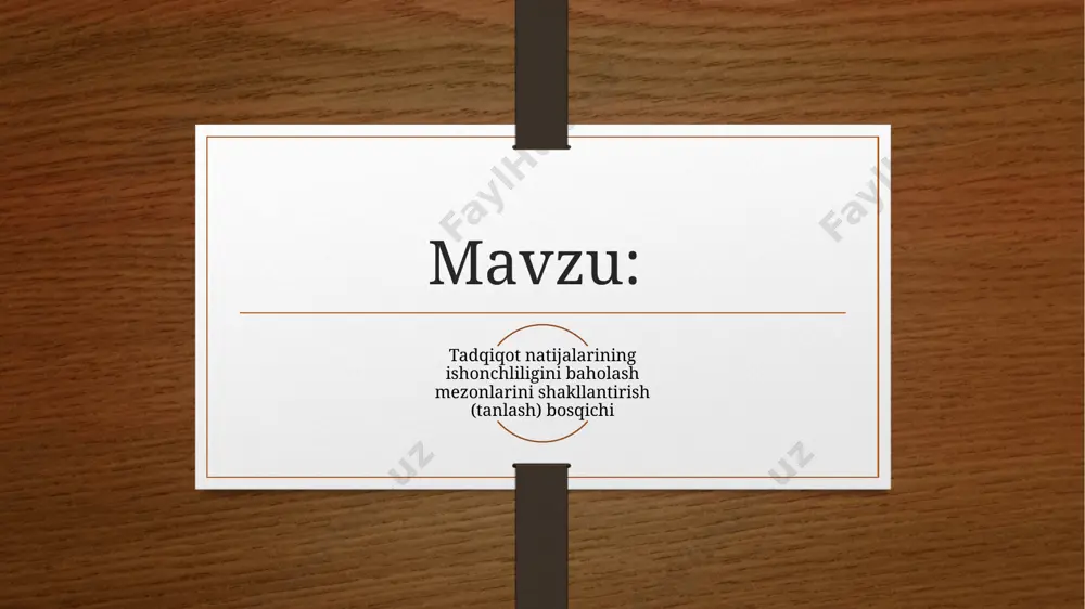 ini belgilash uchun ma’lum mezonlar ishlab chiqilishi va tanlanishi zarur. chunki mezonlar yordamida natijaning qanchalik aniq, ob’ektiv va ilmiy talablarga mos kelishi baholanadi. agar tadqiqotda mezonlar aniq belgilanmasa, natijalar sub’ektiv talqin qilinishi va ilmiy qiymatini yo‘qotishi mumkin. shuning uchun baholash mezonlarini shakllantirish ilmiy ishning metodologik poydevorini mustahkamlaydi va uni ilmiy hamjamiyatda tan olinishini kafolatlaydi. 4. ilmiy metodlar va natijalar orasidagi uyg‘unlik natijalar ishonchliligi ko‘p jihatdan tadqiqotda qo‘llanilgan ilmiy metodlarga bog‘liq. agar tanlangan metodlar ilmiy asoslangan, ob’ektiv va aniq natija bera oladigan bo‘lsa, tadqiqot xulosalari ham mustahkam bo‘ladi. masalan, statistik tahlil, eksperimental tekshiruv, modellashtirish kabi metodlar ilmiy natijalarni tekshirishda katta ahamiyat kasb etadi. shu bois tadqiqotchi ishlatgan metod bilan erishilgan natija o‘rtasida bevosita bog‘liqlik mavjudligi mezon sifatida qaraladi. 5. qayta tekshirish imkoniyati har qanday ilmiy natijaning ishonchliligini tasdiqlovchi muhim mezon – bu uning qayta tekshirilganda ham o‘z kuchini saqlab qolishidir. agar natijalar boshqa tadqiqotchilar tomonidan turli sharoitlarda qayta o‘tkazilgan tajribalarda ham …