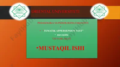 tematik appersepsiya test — PPTX