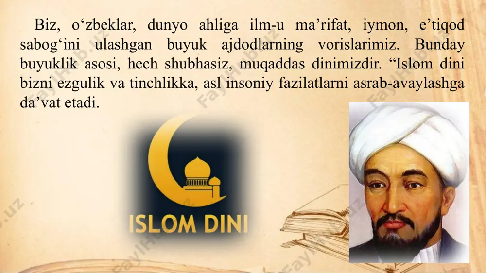 gallaydi. manbalarda ko‘rsatilishicha, u o‘n yoshidan boshlab o‘z yurtidagi turli roviylardan eshitgan hadislarni, shu ningdek, abdulloh ibn al-muborak va vakiy kabi olimlarning hadis to‘plamlarini mutolaa qilib, yodlagan, ustozi shayx doxiliy bilan hadis rivoyatchilari haqidagi qizg‘in bahslarda qatnashgan. 825- yili o‘n olti yashar al-buxoriy onasi va akasi ahmad bilan hijozga qarab yo‘l tutadi, muqaddas shaharlar — makka va madinani ziyorat qiladi. olti yil hijozda ya shab, hadis ilmi dan o‘z bilimini yanada oshirish maqsadida o‘sha paytda ilm-fanning yirik markazlaridan hisoblangan damashq, qohira, basra, kufa, bag‘dod kabi shaharlarda yashaydi. u joylardagi mashhur olimlardan hadis bilan bir qatorda fiqh ilmidan ham ta’lim oladi, yirik olimlar davrasida il miy bahslar-u munozaralarda qatnashadi va ilm toliblariga dars ham beradi. imom al-buxoriy hayotining ko‘p qismi xorijiy ellarda, musofirchilikda o‘tadi. yana bir vatandoshimiz termizlik mashhur muhaddis abu iso at-termiziy al-buxoriyga ham shogird, ham safdosh hisoblanib, ularning o‘zaro munosabatlari ibratli bo‘lgan. uzoq yillar sharqning turli-tuman mamlakatlariga safar qilgandan …