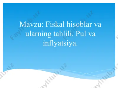 fiskal hisoblar va ularning tahlili — PPTX